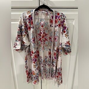 Bila by Anthropologie Multicolor Floral Kimono Top